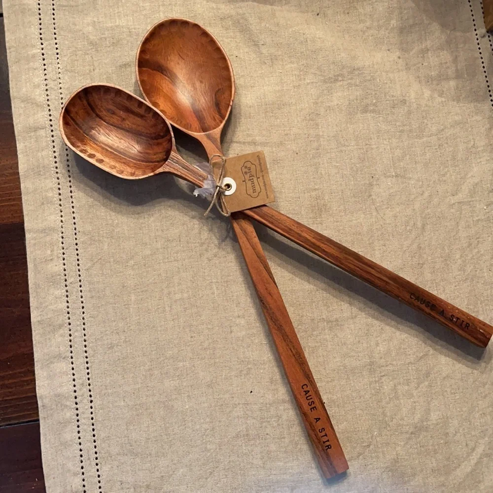 Mud Pie Mango Wood Salad Servers
